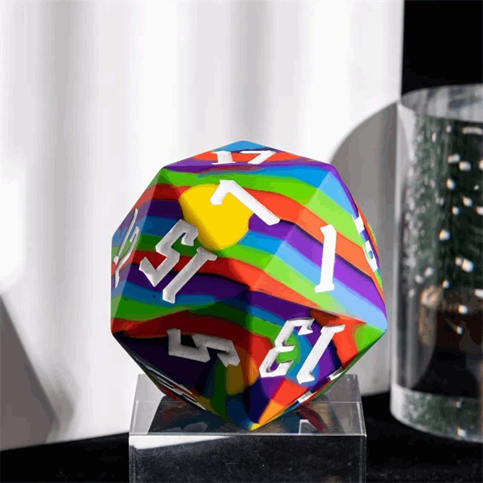 Jester’s Bounce | D20 Silicone | Rainbow - DICE