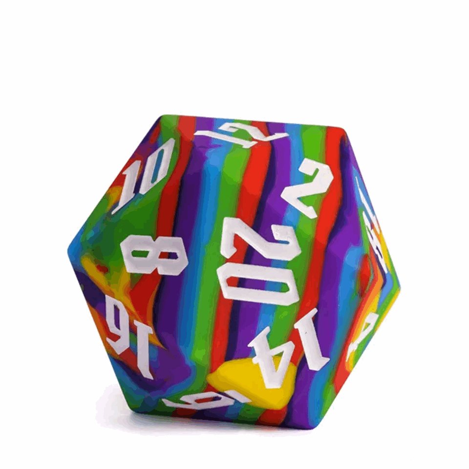 Jester’s Bounce | D20 Silicone | Rainbow - DICE