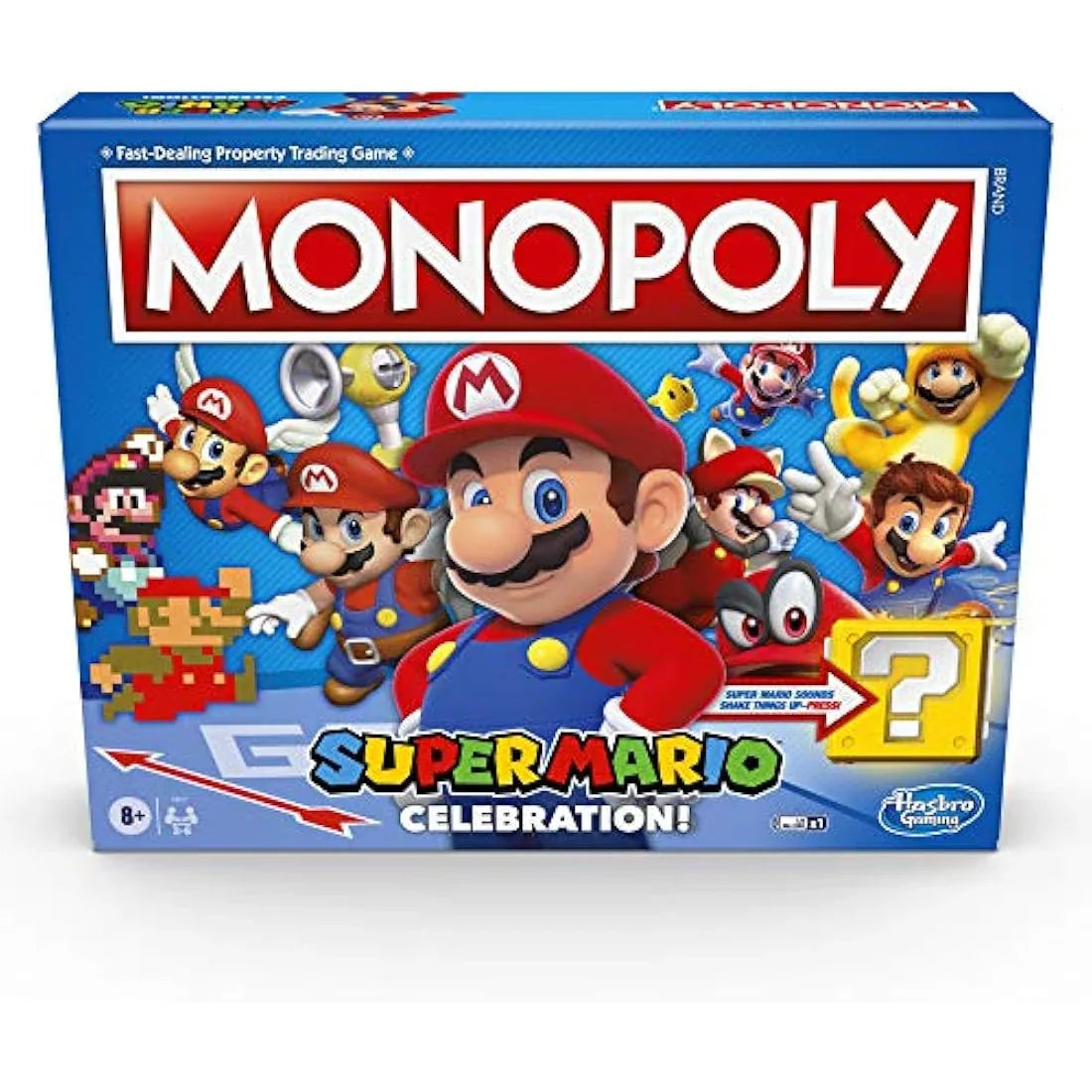 Jolof Store Board Games Monopoly Super Mario Celebration Edition Board Game for Super Mario Fans for Ages 8 and Up With Video Game Sound Effects, Multicolor