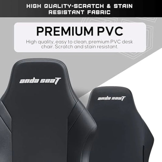 Jolof Store Desk Chairs Anda Seat Luna Large Gaming Chair for Adults - Ergonomic Reclining Video Game Chairs, PVC Leather Computer Home Office Chair, Heavy Duty Neck & Back Lumbar Support - Black Folding Recliner Seat