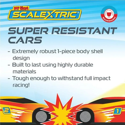 Jolof Store Race Tracks My First Scalextric Racing Track Sets for Kids Ages 3+ - Mains Powered Micro Race Car Set, Toy Cars Race Tracks for Boys. Incl. 1x Speed Track, 2x Racing Cars, 2x Controllers - Kids Toys Gifts