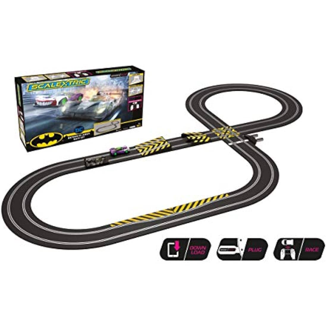 Jolof Store Slot Cars Scalextric Spark Plug - Batman vs Joker Slot Car Racing Set