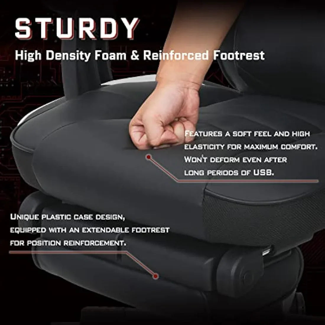 Jolof Store Video Game Chairs Fullwatt Racing Gaming Chair for adults with Footrest and Massage Lumbar Pillow, Swivel Height Adjustable Reclining PU Leather Video Game Chair, E-Sports Gaming Chair Big and Tall(Black)