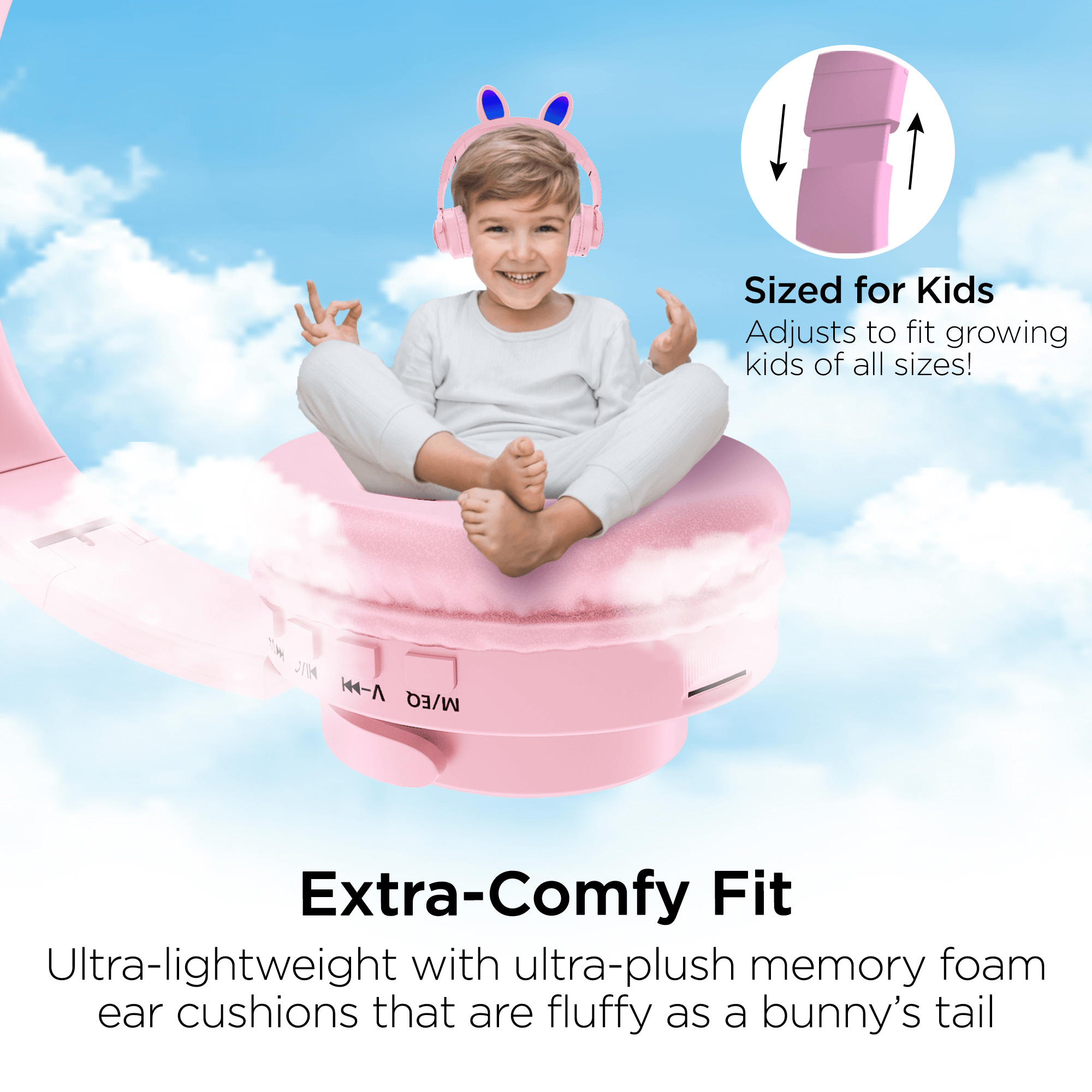 JupiterGear Home HyperGear Bunny Tracks Wireless Light-Up Headphones