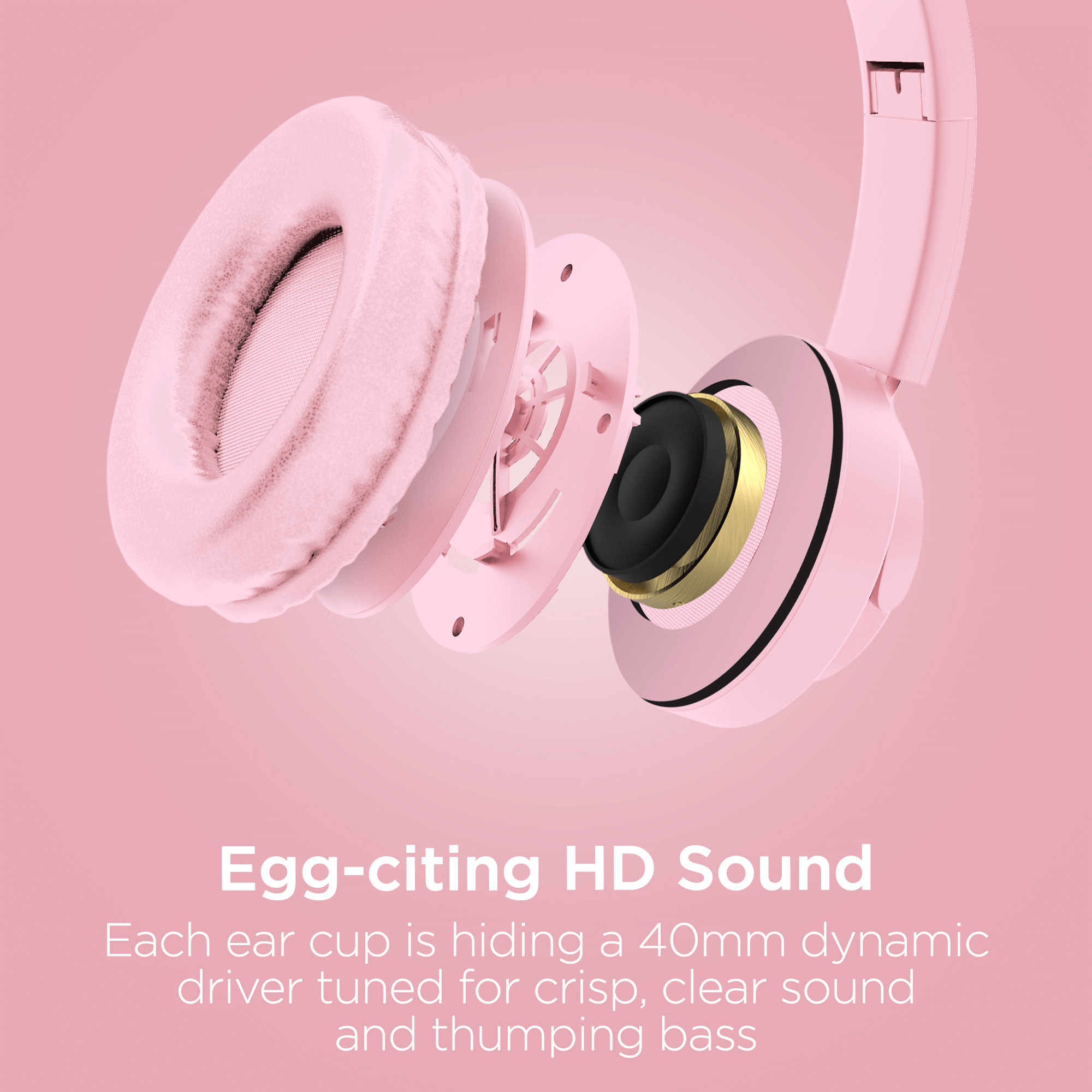 JupiterGear Home HyperGear Bunny Tracks Wireless Light-Up Headphones
