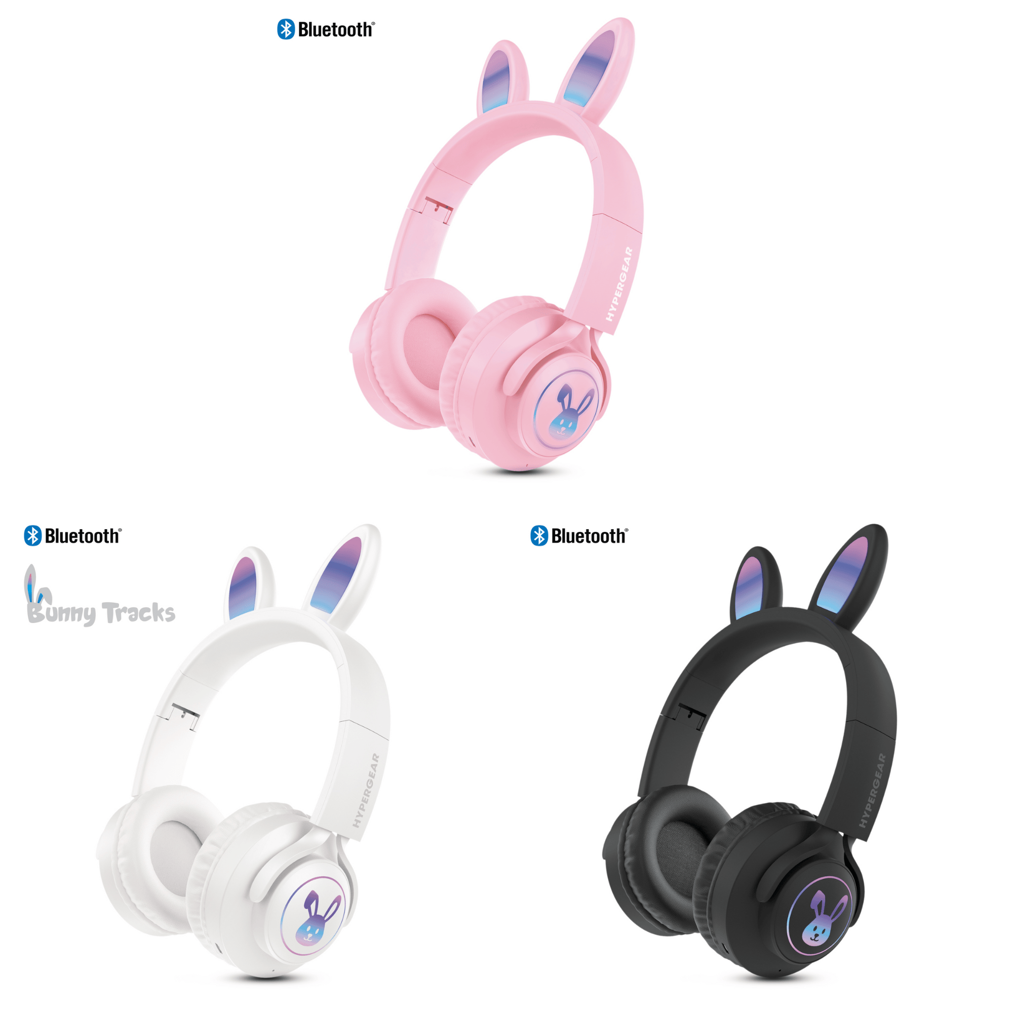 JupiterGear Home HyperGear Bunny Tracks Wireless Light-Up Headphones
