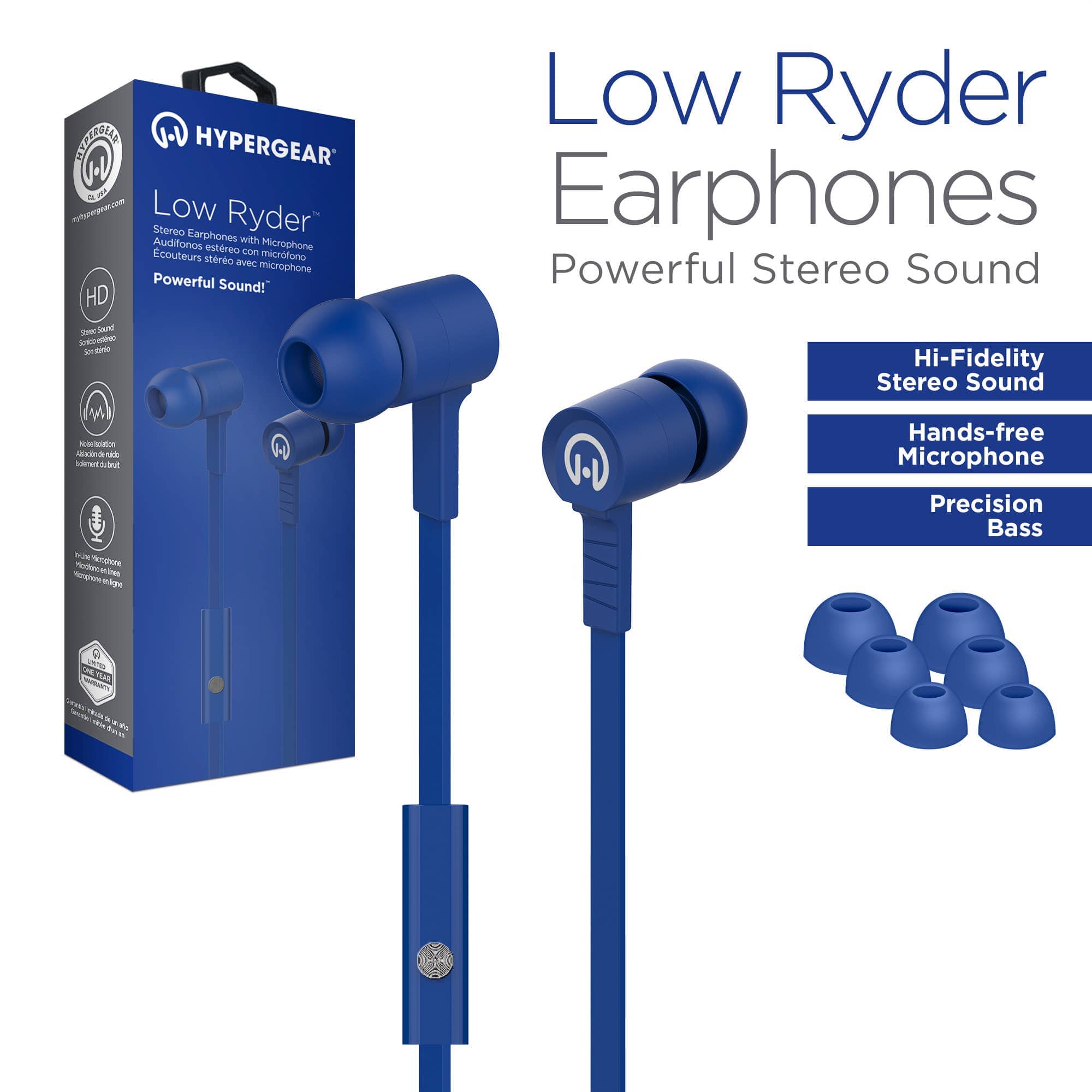 JupiterGear Home HyperGear Low Ryder Earphones with Mic 3.5mm