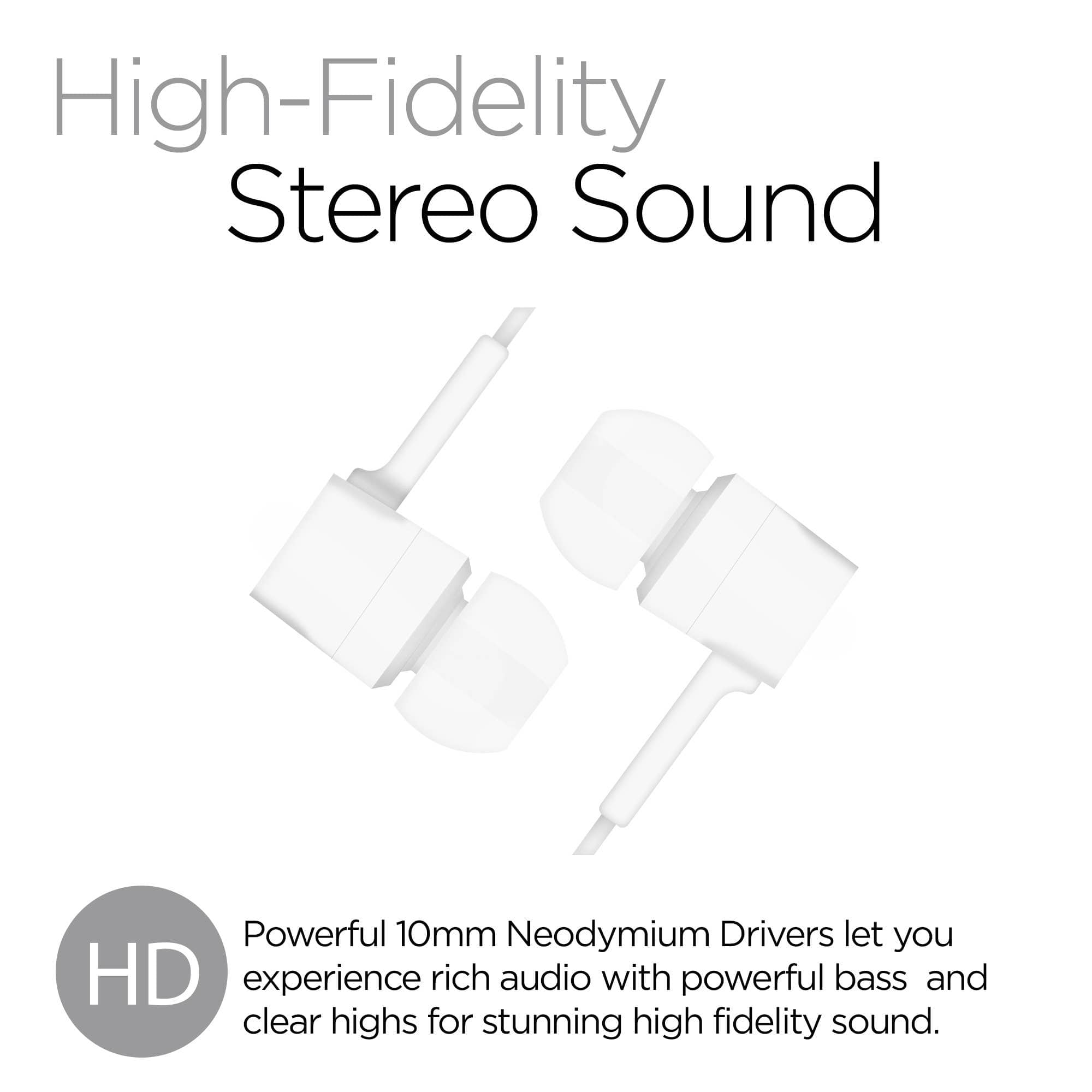 JupiterGear Home HyperGear Low Ryder Earphones with Mic 3.5mm