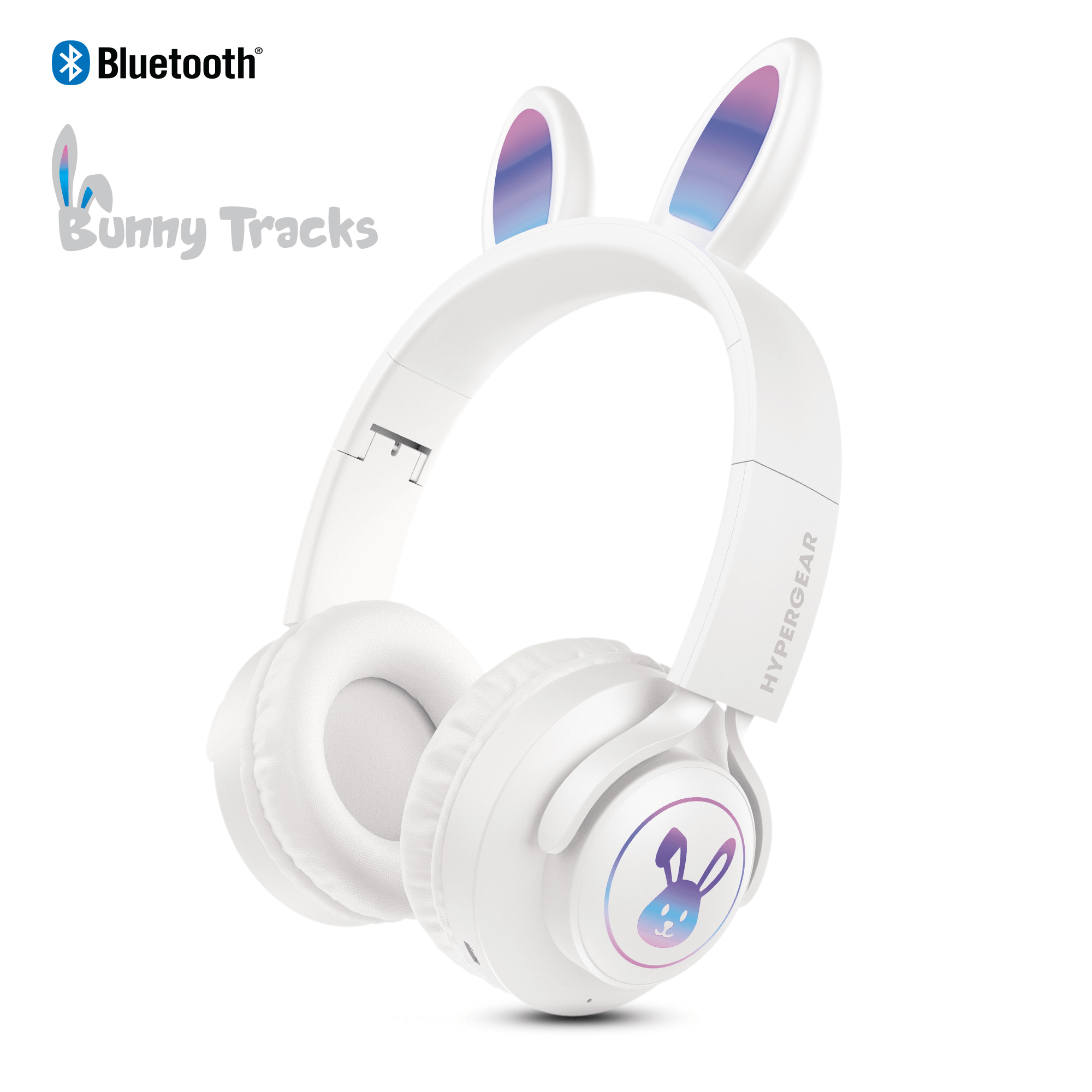JupiterGear Home White HyperGear Bunny Tracks Wireless Light-Up Headphones
