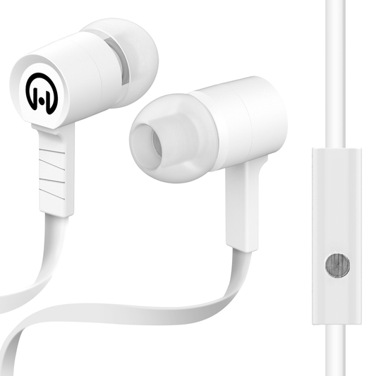 JupiterGear Home White HyperGear Low Ryder Earphones with Mic 3.5mm