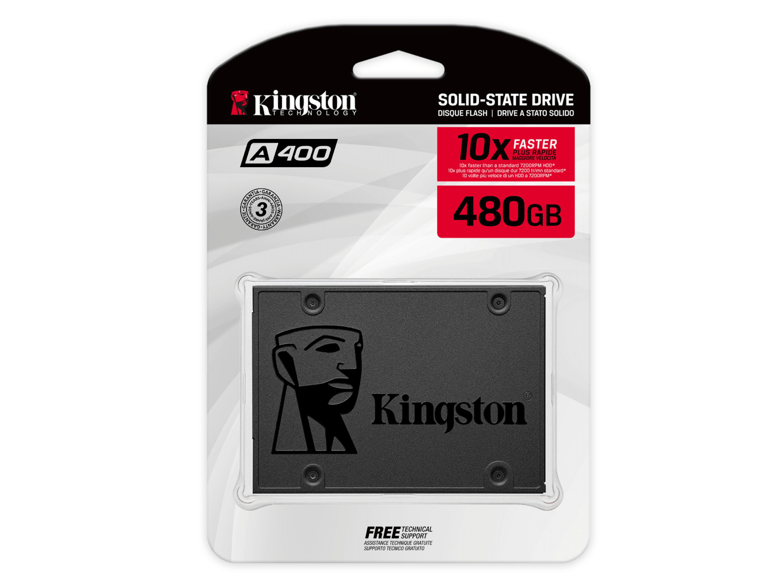480 GB R/W 500/450 MB/s Kingston A400 Series 2.5" SATA3 SSD - 120GB to 960GB 740617263442