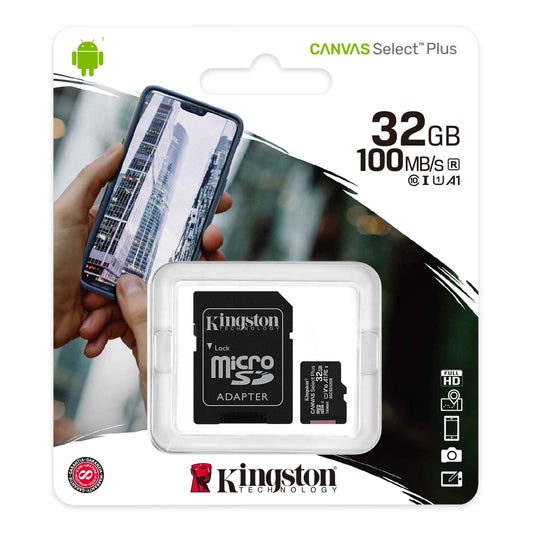 Kingston Canvas Select Plus Micro SD Card with SD Adapter, Class 10 up to 512 GB