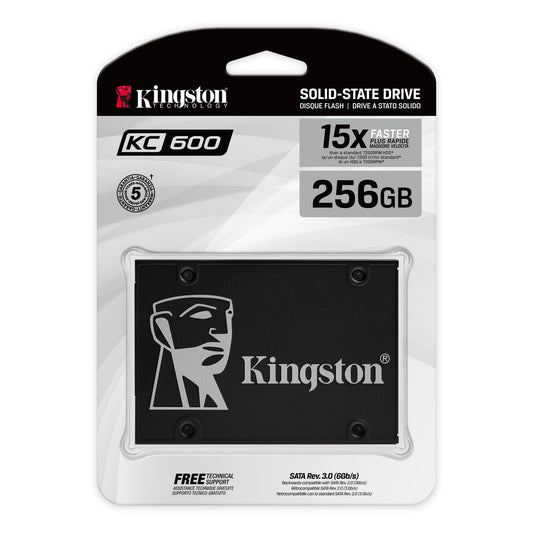 256 GB R/W 550/500 MB/s Kingston KC600 2.5" SSD with hardware-based self-encryption solution - 265GB to 1024GB 0740617300161