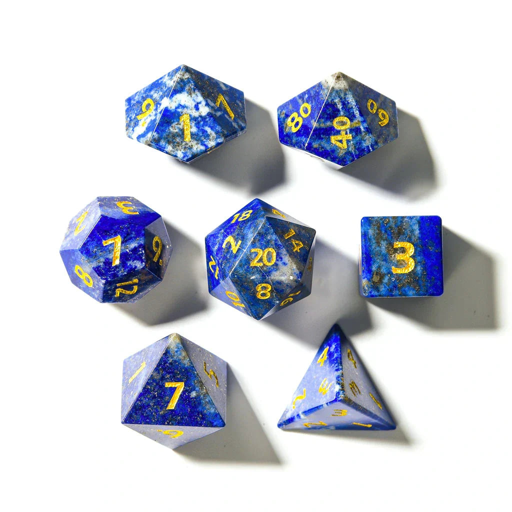 Lapis Lazuli | Natural Gemstone | 7 Piece Set - DICE
