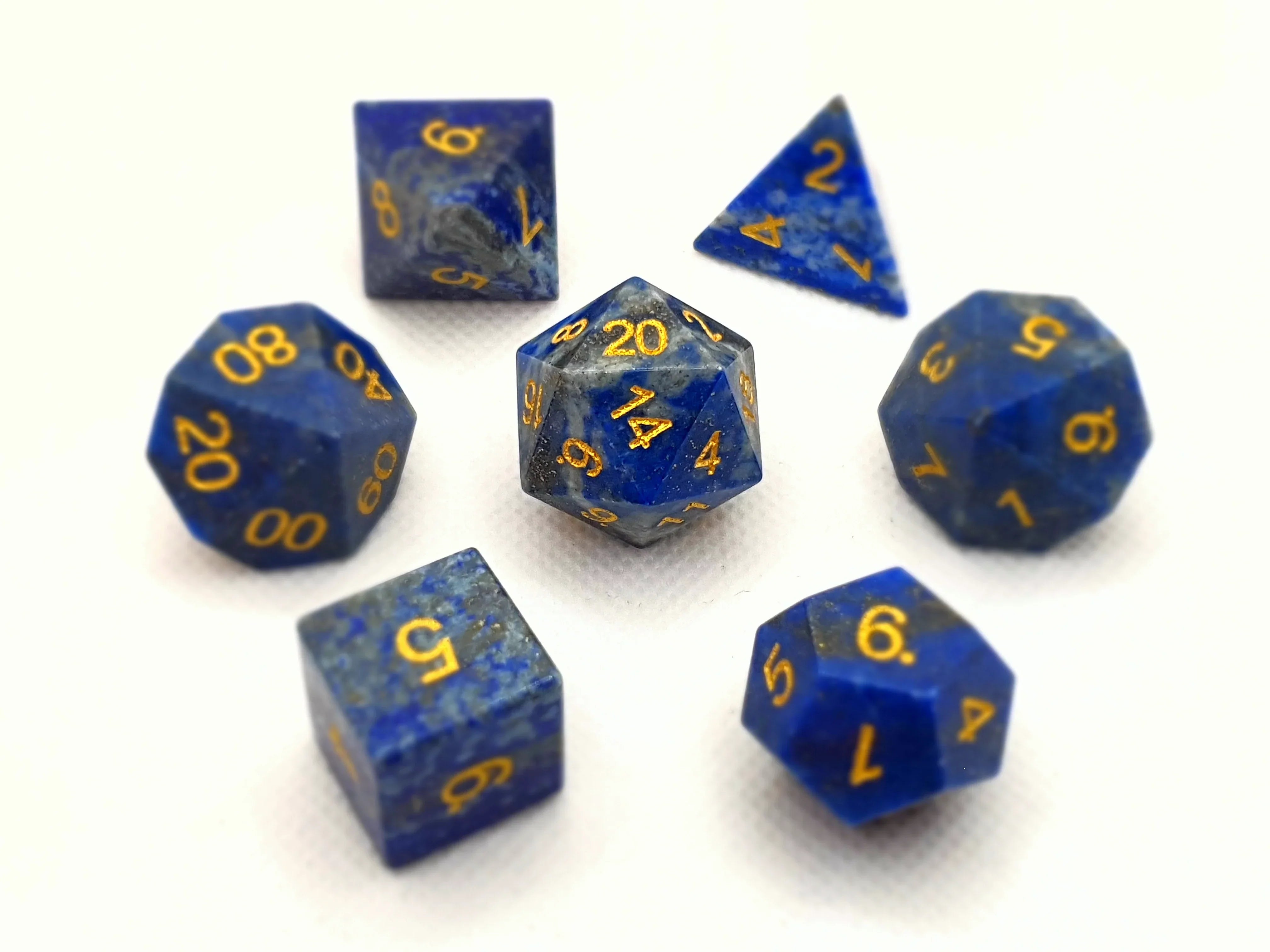 Lazurite | Natural Gemstone | 7 Piece Set - DICE
