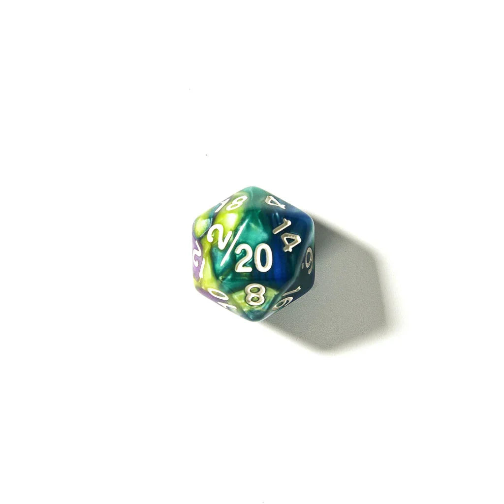 Lemonberry Swirl | Acrylic Dice | 7 Piece Set - DICE