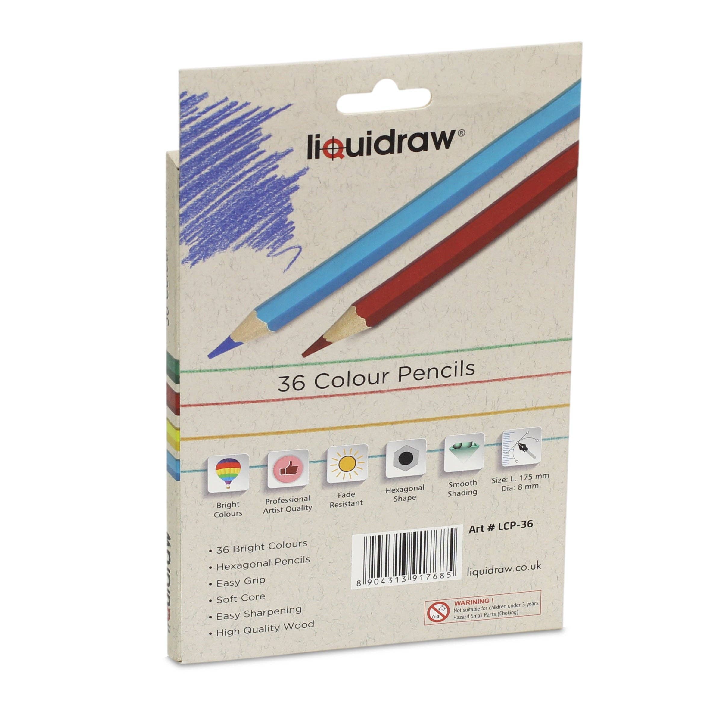 Liquidraw 36 Adult Colouring Pencils Premium Art Coloured Drawing Pencils for Adults and Professionals