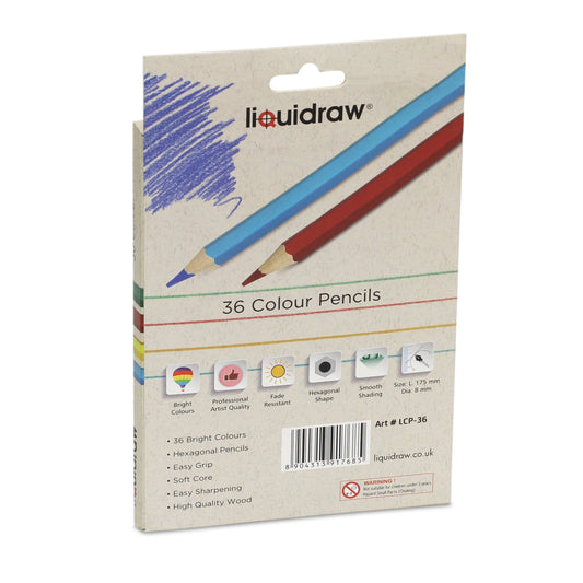 Liquidraw 36 Adult Colouring Pencils, Premium Art Coloured Drawing Pencils for Adults and Professionals.