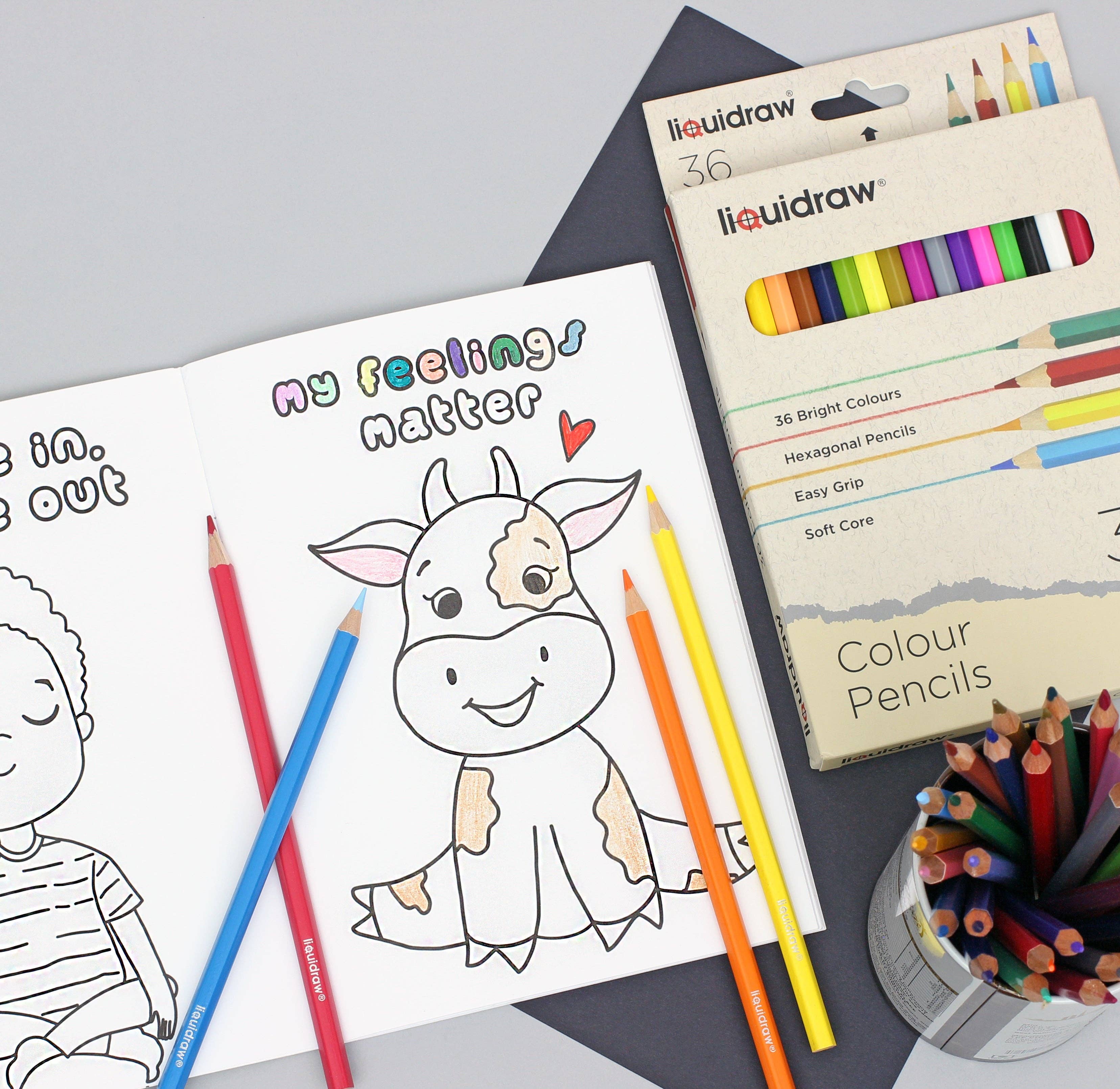 Liquidraw 36 Adult Colouring Pencils Premium Art Coloured Drawing Pencils for Adults and Professionals