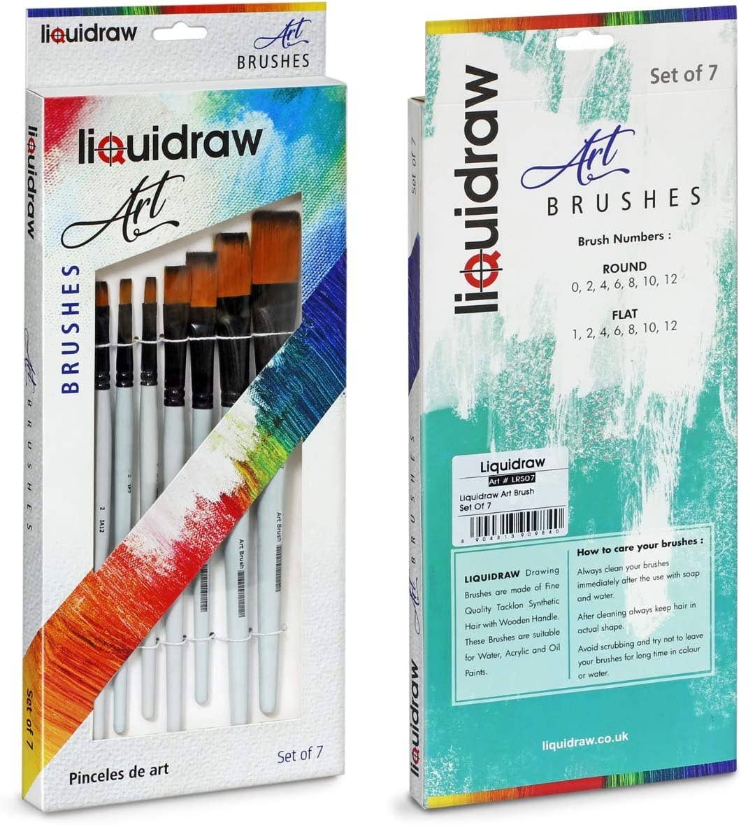 Liquidraw Paint Brushes Set Art Brushes For Acrylic Oil & Watercolour Painting Palette Professional Artist Quality