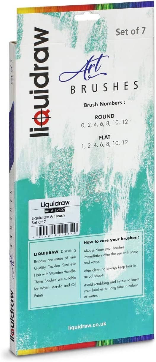 Liquidraw Paint Brushes Set Art Brushes For Acrylic Oil & Watercolour Painting Palette Professional Artist Quality