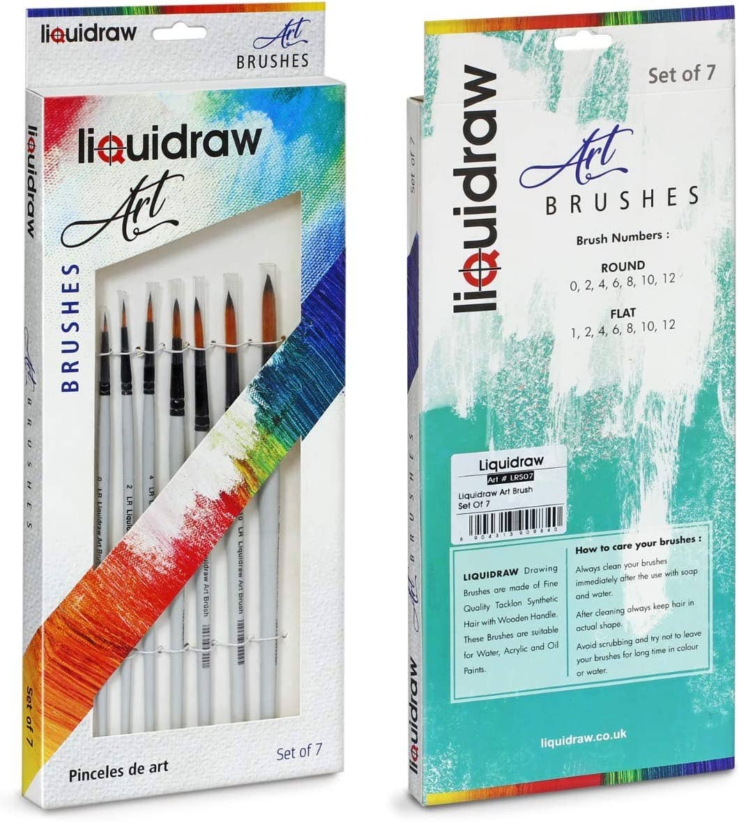 Liquidraw Paint Brushes Set Art Brushes For Acrylic, Oil & Watercolour Painting Palette Professional Artist Quality.