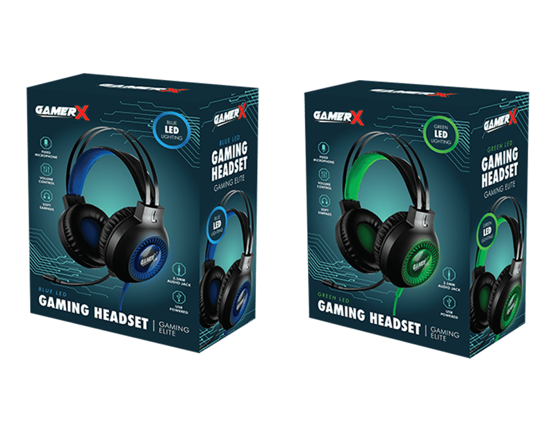 LMT-UK headset Green LED Gaming Headset - 5056283862137