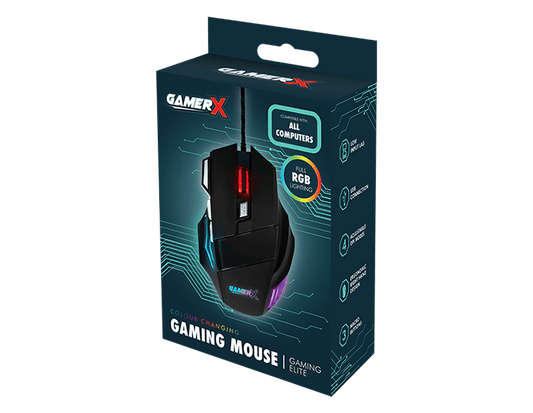 LMT-UK Single Unit Gaming Mouse with RGB Lighting - 5056283862236