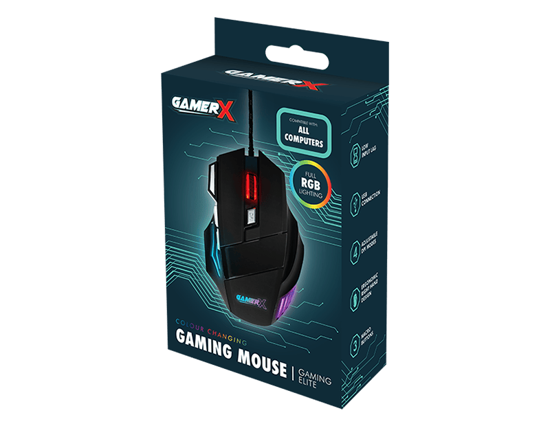 LMT-UK Single Unit Gaming Mouse with RGB Lighting - 5056283862236