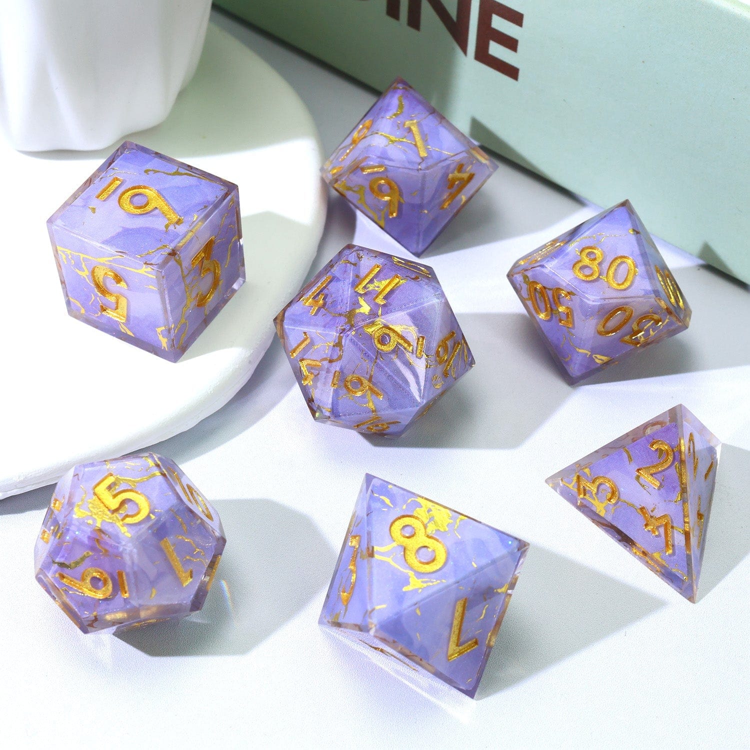 Tabletop Dominion DICE Lunari Whisper | Art Core Dice | 7 Piece Set