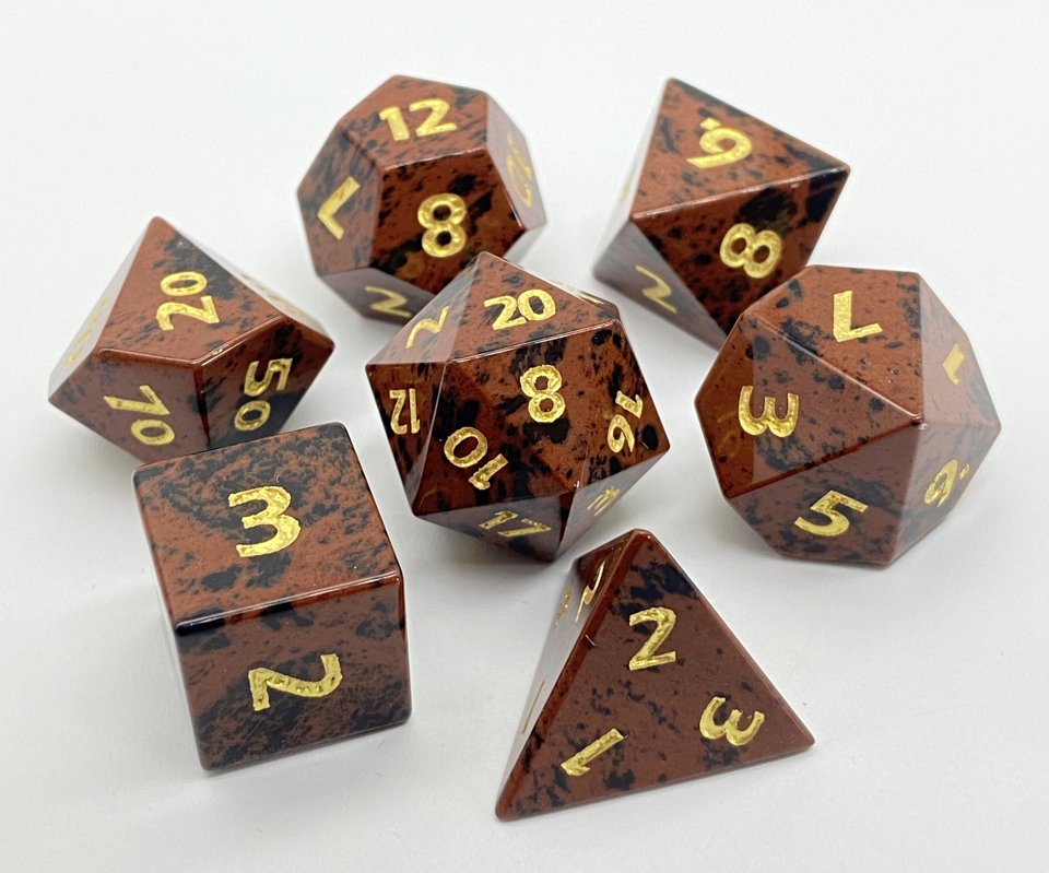 Mahogany Obsidian | Natural Stone | 7 Piece Set - DICE