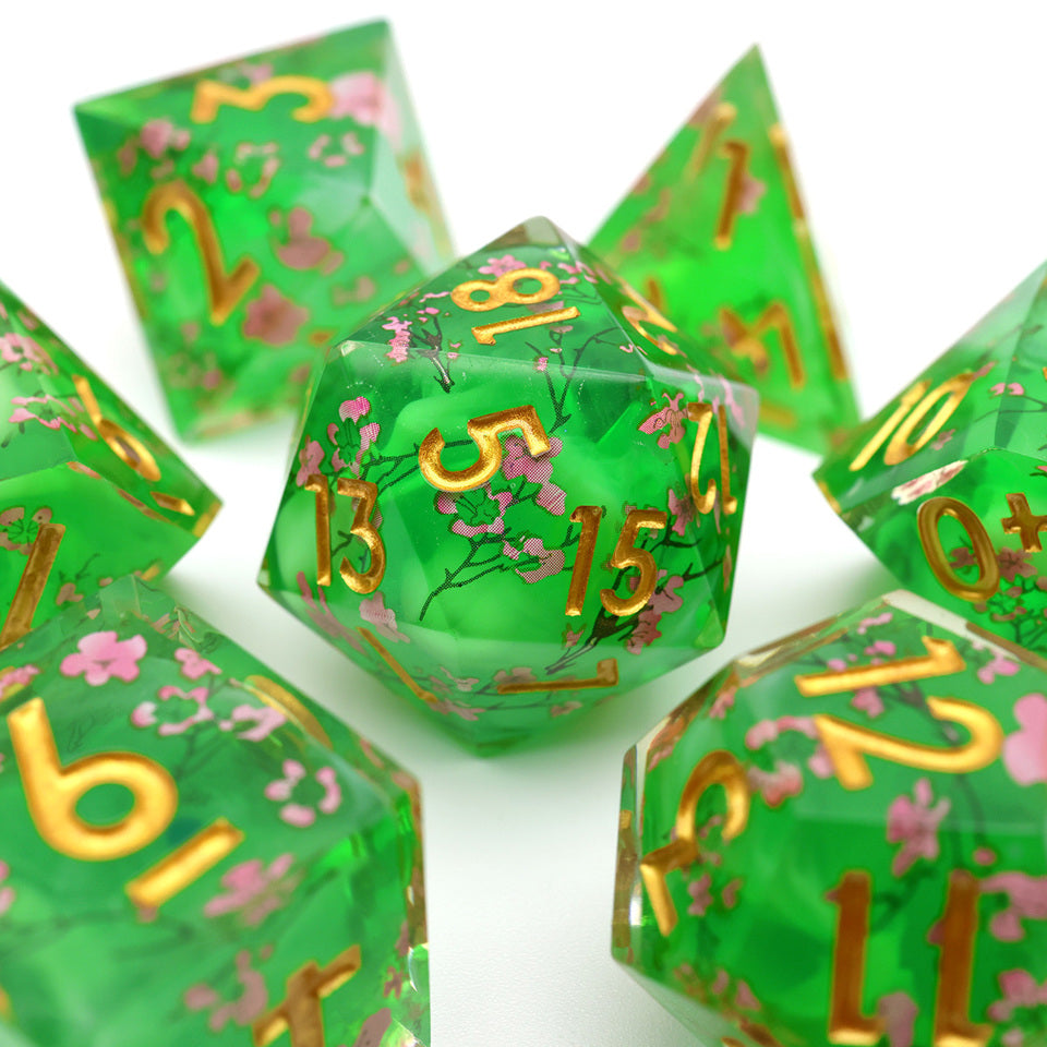 Matcha Blossom | Art Core Dice| 7 Piece Set - DICE
