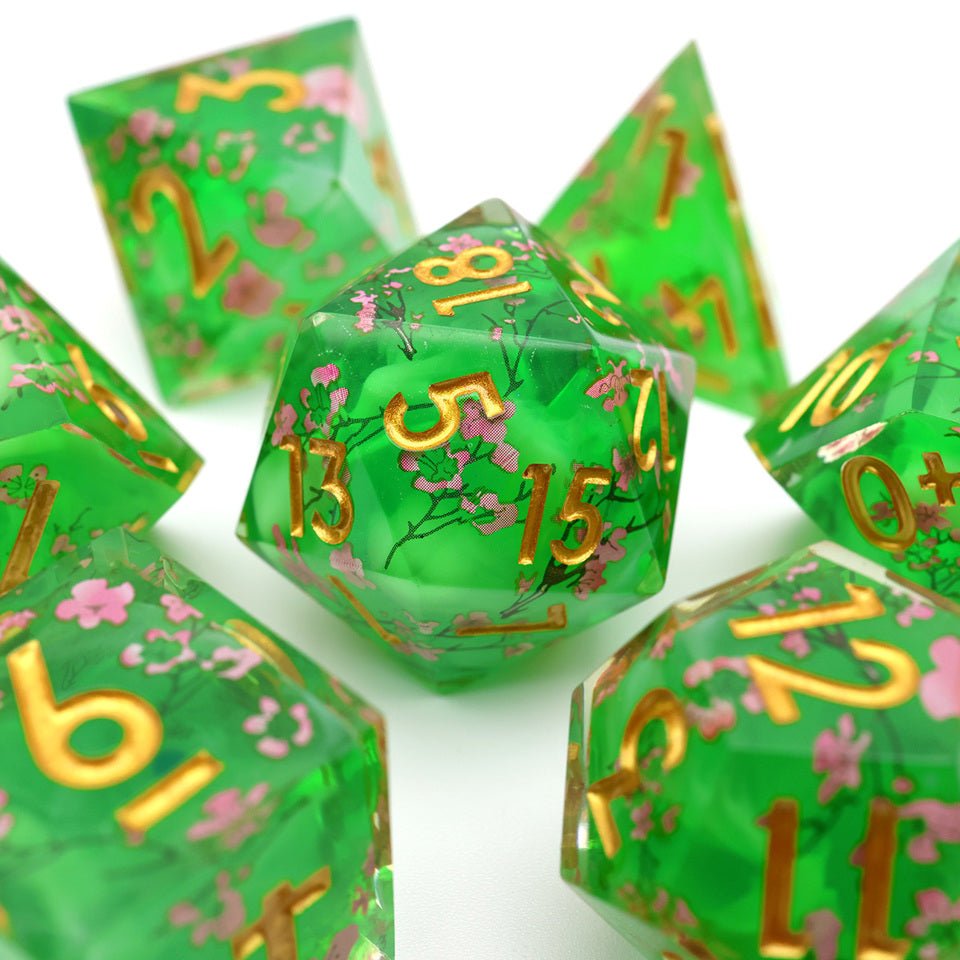 Matcha Blossom | Art Core Dice| 7 Piece Set - DICE