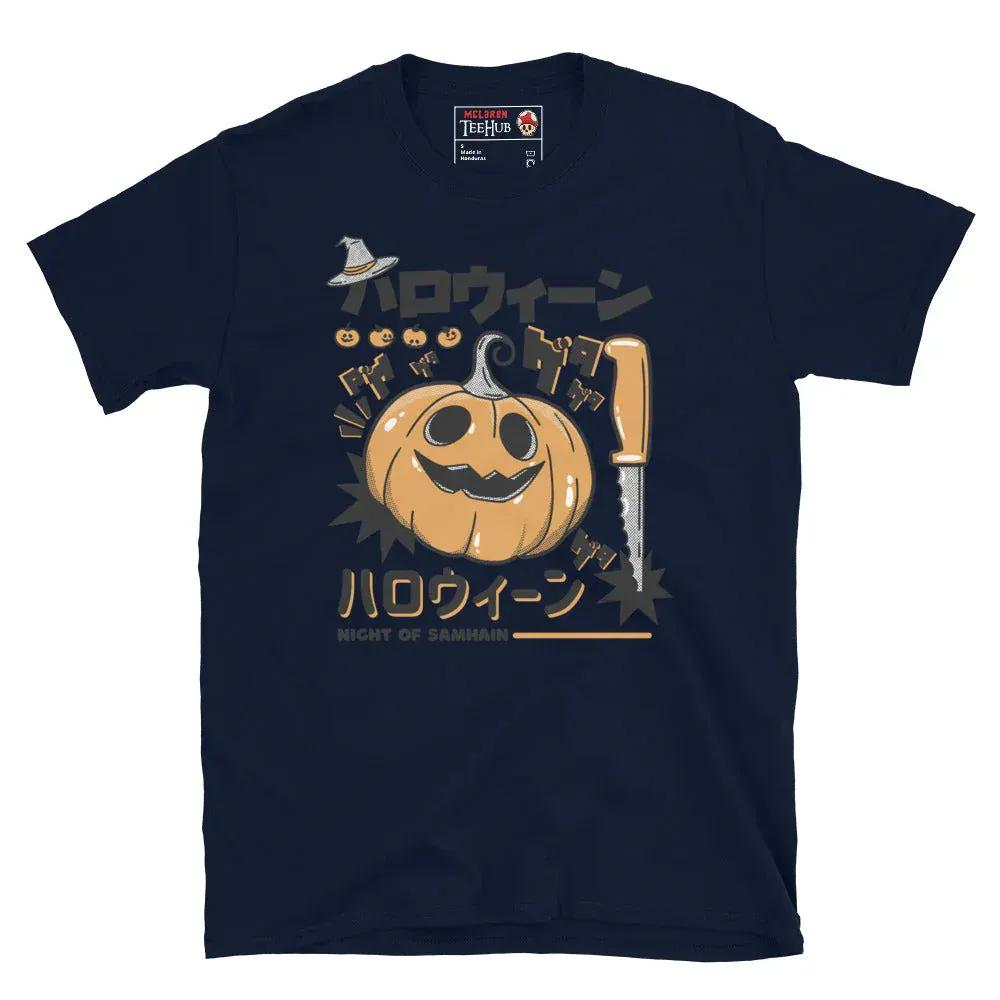 McLaren Tee Hub T-Shirt Navy / S Night of Samhain Pumpkin T-Shirt, Japanese Horror Style, McLaren TeeHub Exclusive