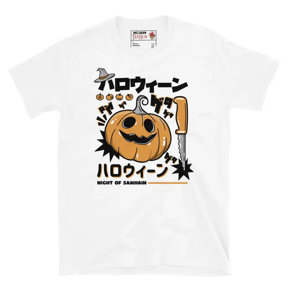 McLaren Tee Hub T-Shirt White / S Night of Samhain Pumpkin T-Shirt, Japanese Horror Style, McLaren TeeHub Exclusive