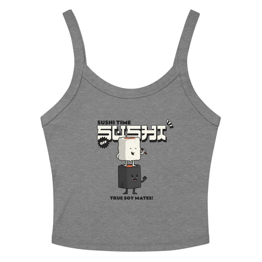 McLaren Tee Hub Tank Top Athletic Heather / XS Sushi Time micro-rib tank top - Cute Anime Sushi Design
