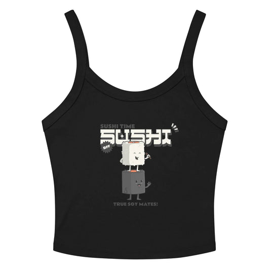 McLaren Tee Hub Tank Top Solid Black Blend / XS Sushi Time micro-rib tank top - Cute Anime Sushi Design