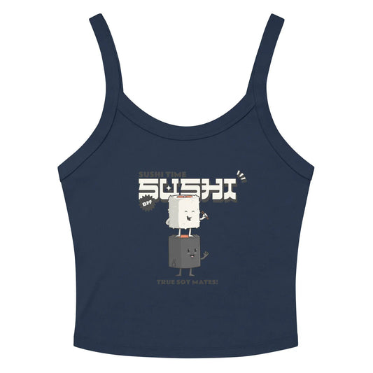McLaren Tee Hub Tank Top Solid Navy Blend / XS Sushi Time micro-rib tank top - Cute Anime Sushi Design