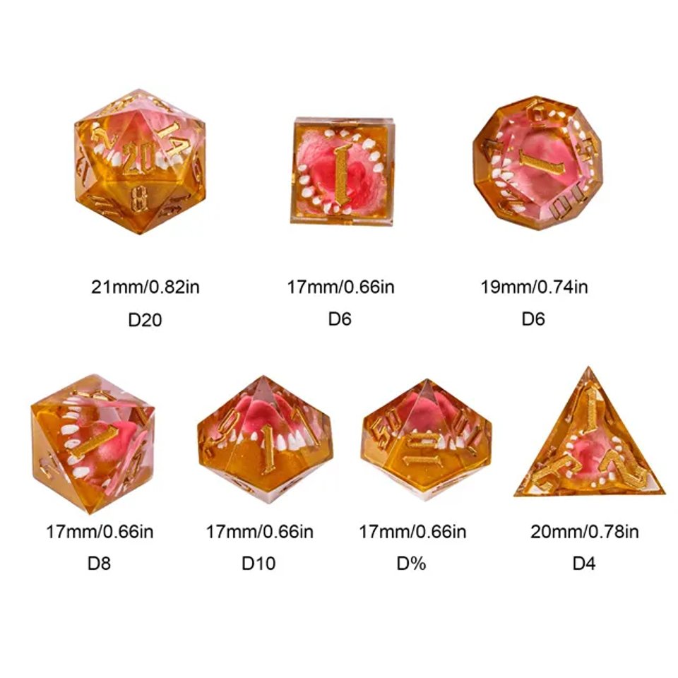 Mimic’s Clutch | Sharp Edge Dice | 7 Piece Set - DICE