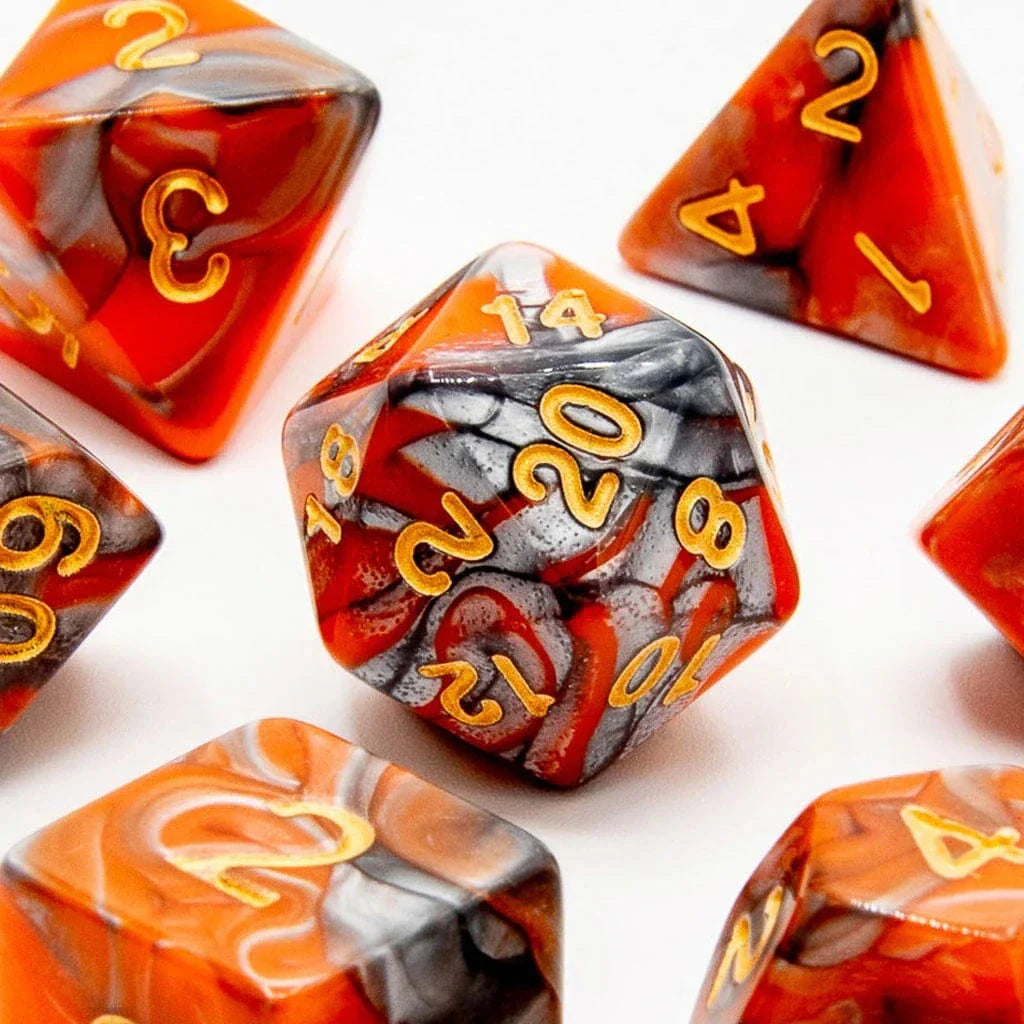 Tabletop Dominion DICE Molten Eclipse | Acrylic Dice | 7 Piece Set