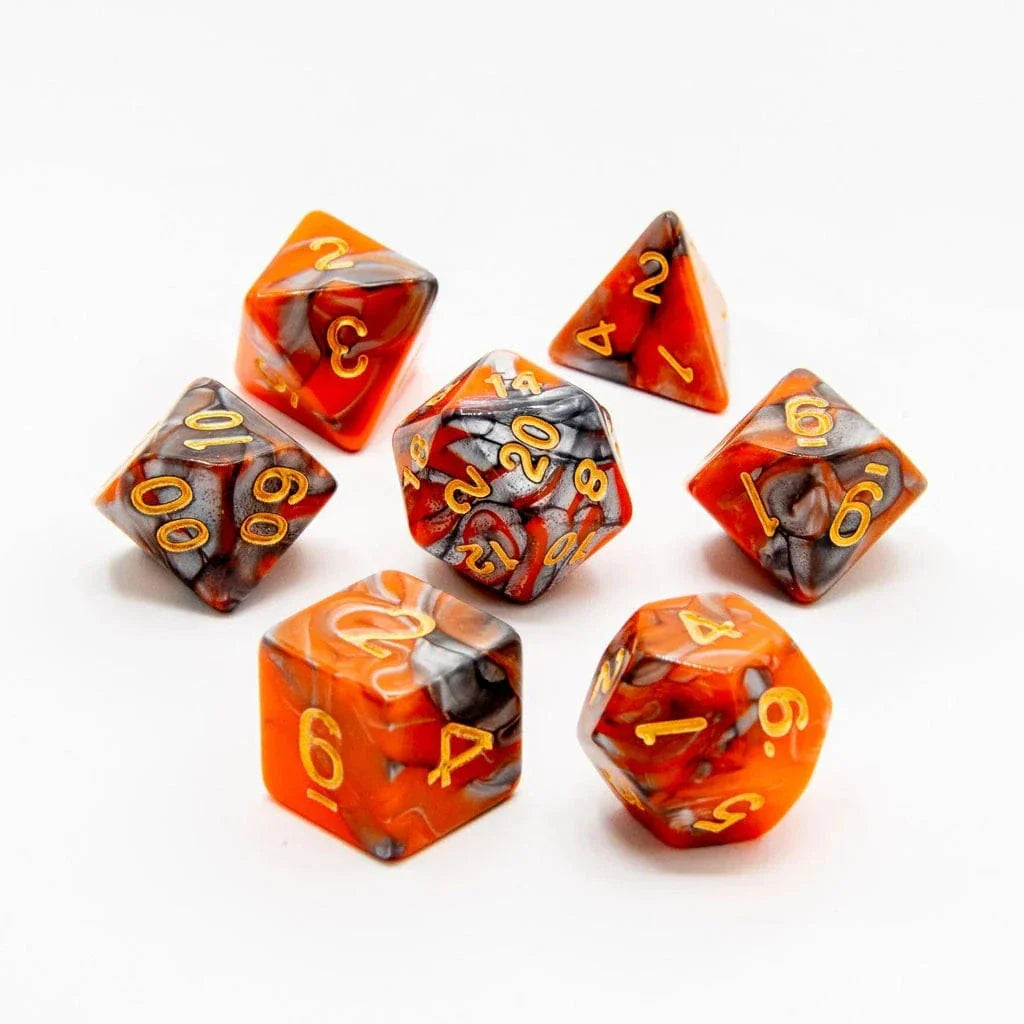 Tabletop Dominion DICE Molten Eclipse | Acrylic Dice | 7 Piece Set