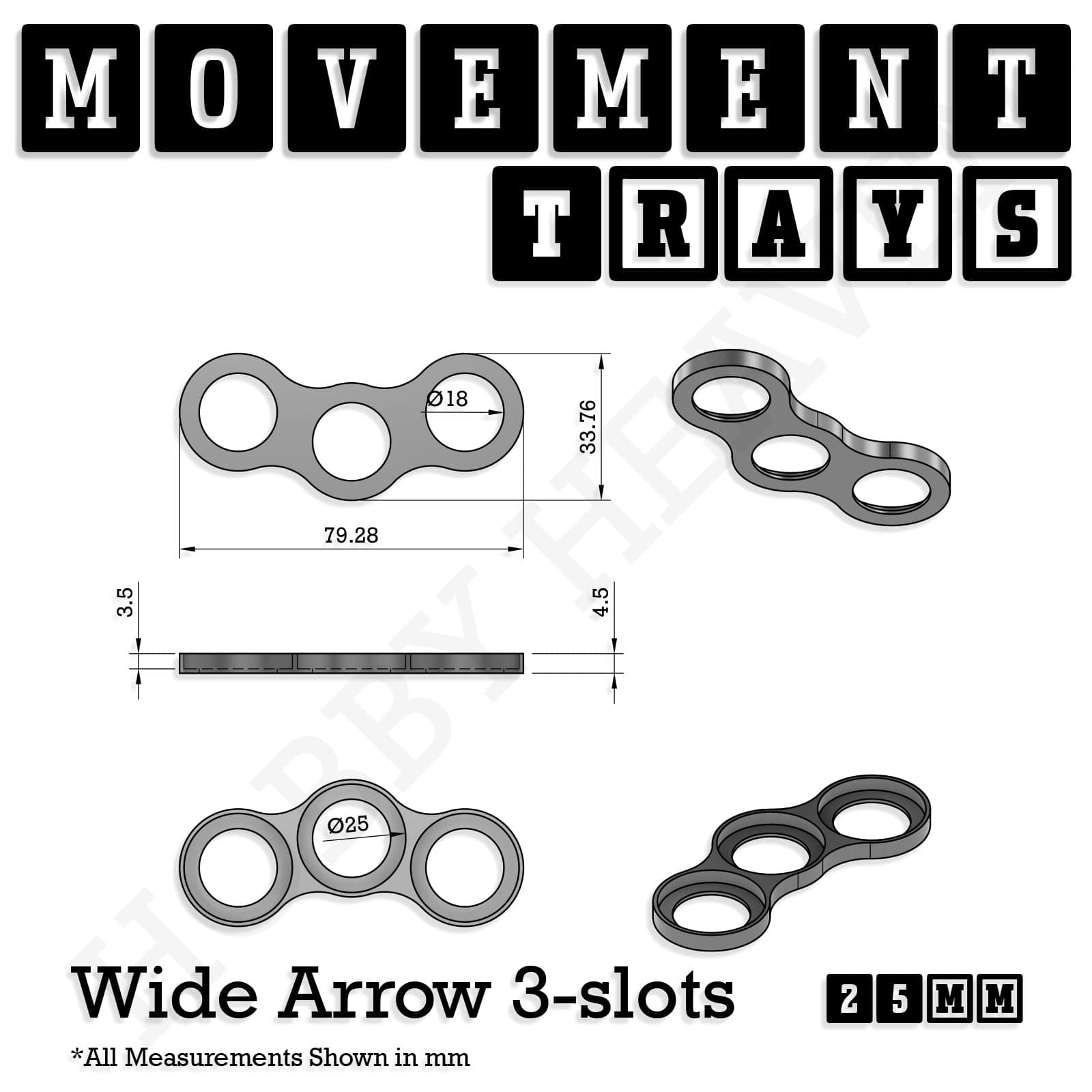 Movement Tray 25mm Movement Trays for Tabletop Games | Waargaming | Full Range