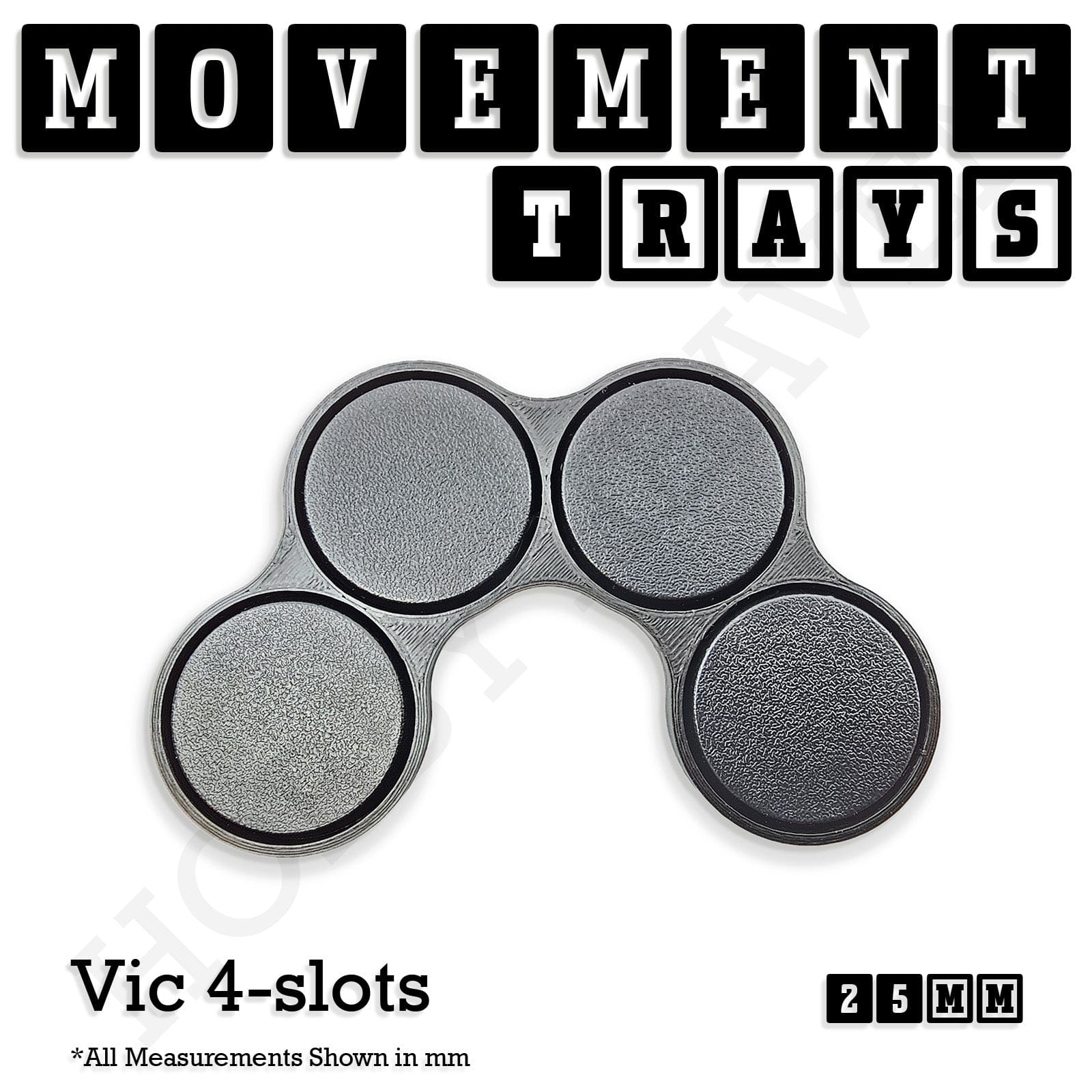 Movement Tray 25mm Movement Trays for Tabletop Games | Waargaming | Full Range