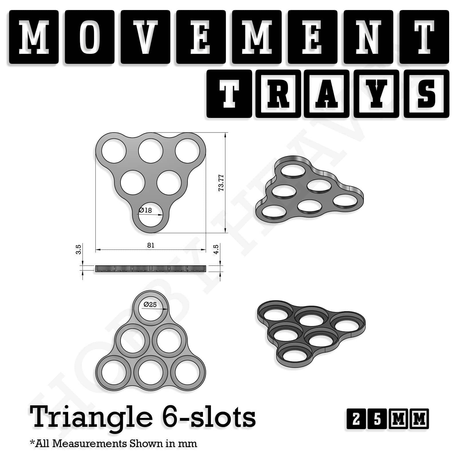 Movement Tray 25mm Movement Trays for Tabletop Games | Waargaming | Full Range