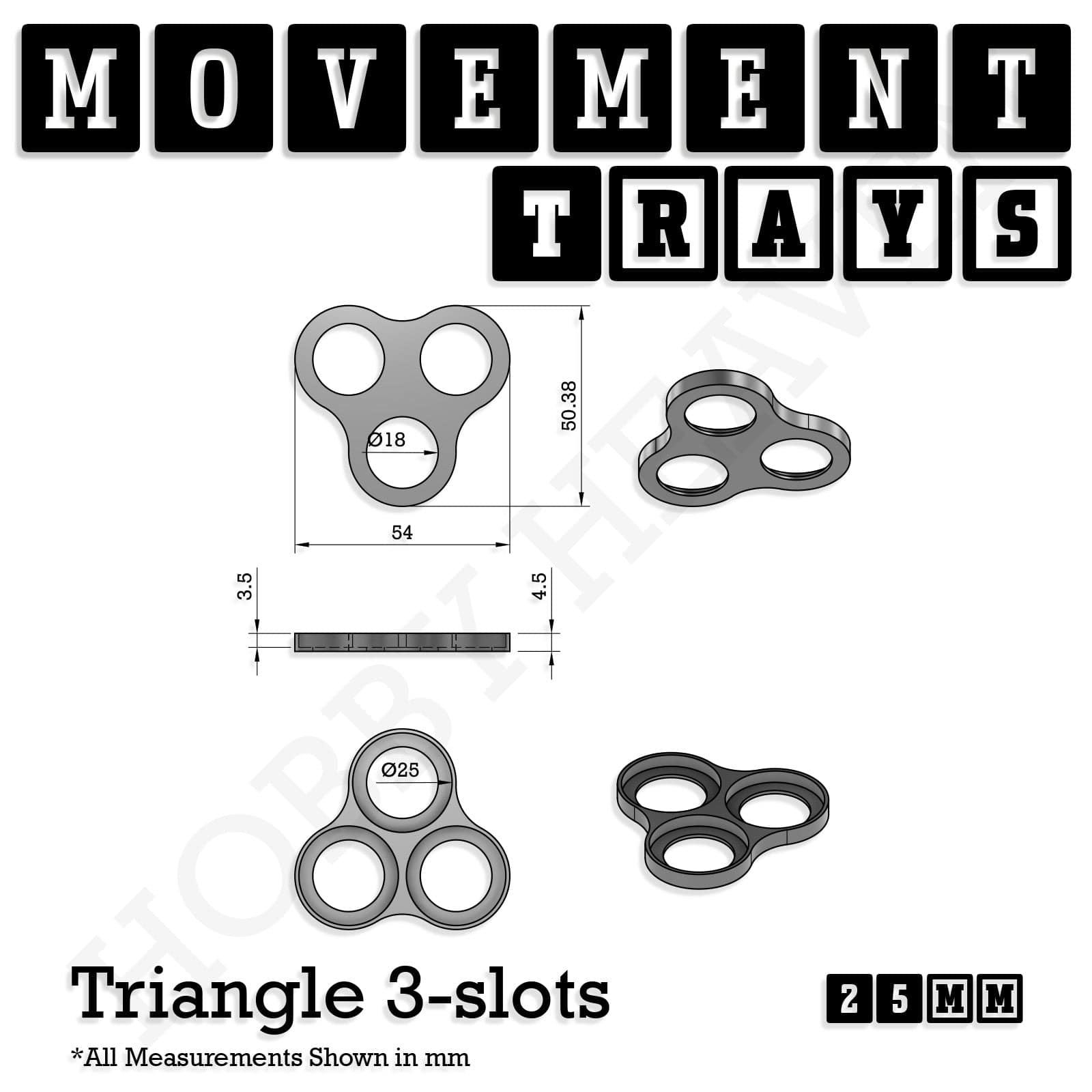 Movement Tray 25mm Movement Trays for Tabletop Games | Waargaming | Full Range