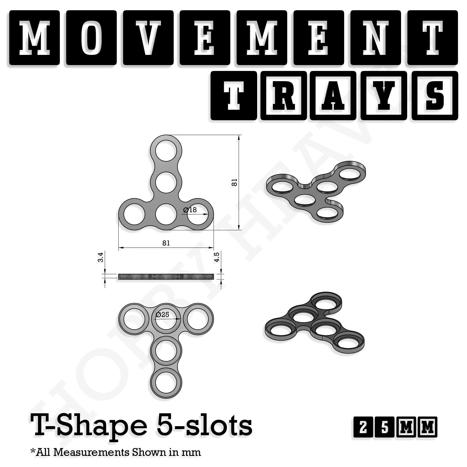 Movement Tray 25mm Movement Trays for Tabletop Games | Waargaming | Full Range