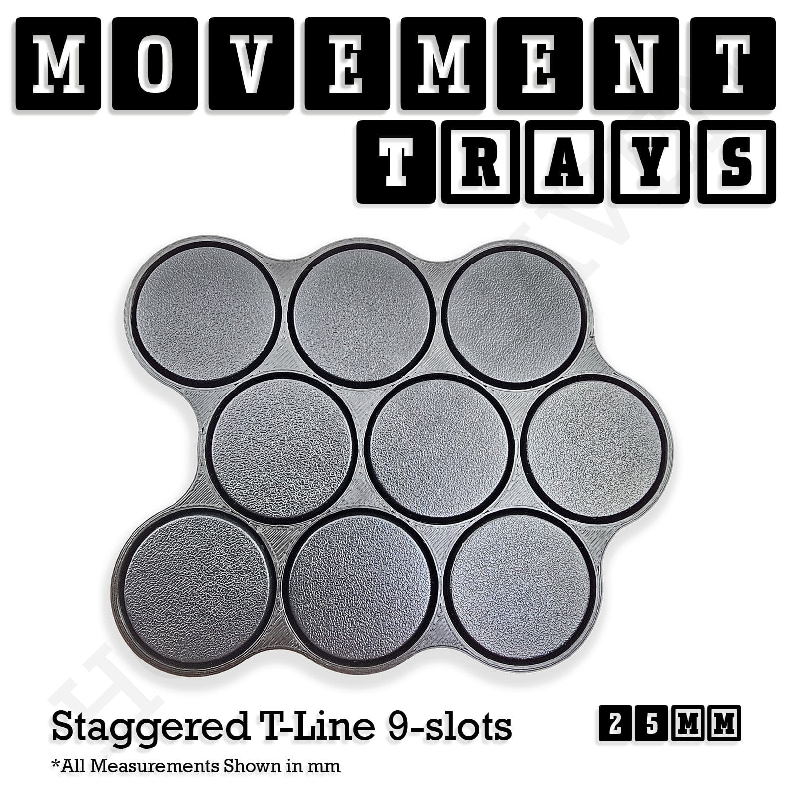Movement Tray 25mm Movement Trays for Tabletop Games | Waargaming | Full Range