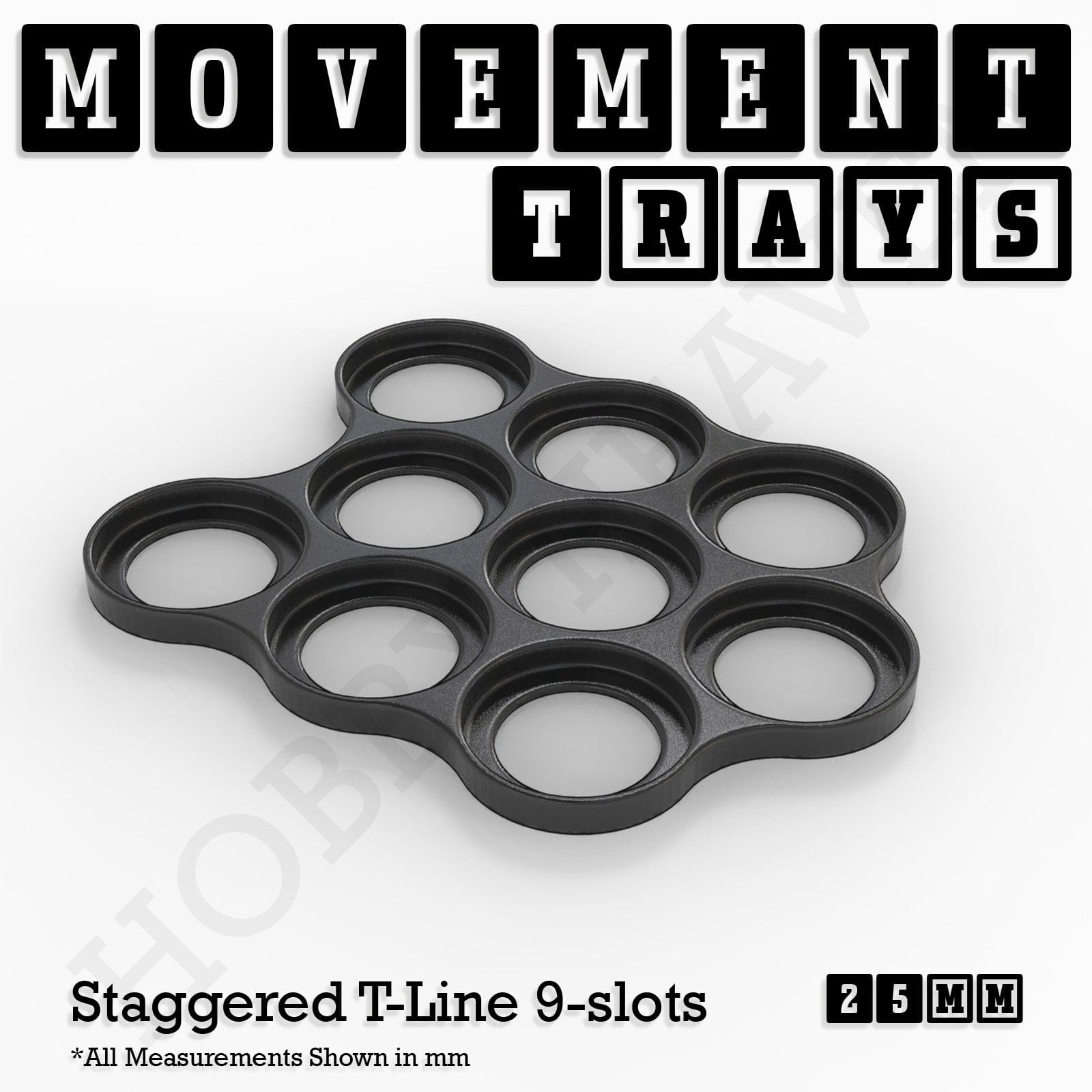 Movement Tray 25mm Movement Trays for Tabletop Games | Waargaming | Full Range
