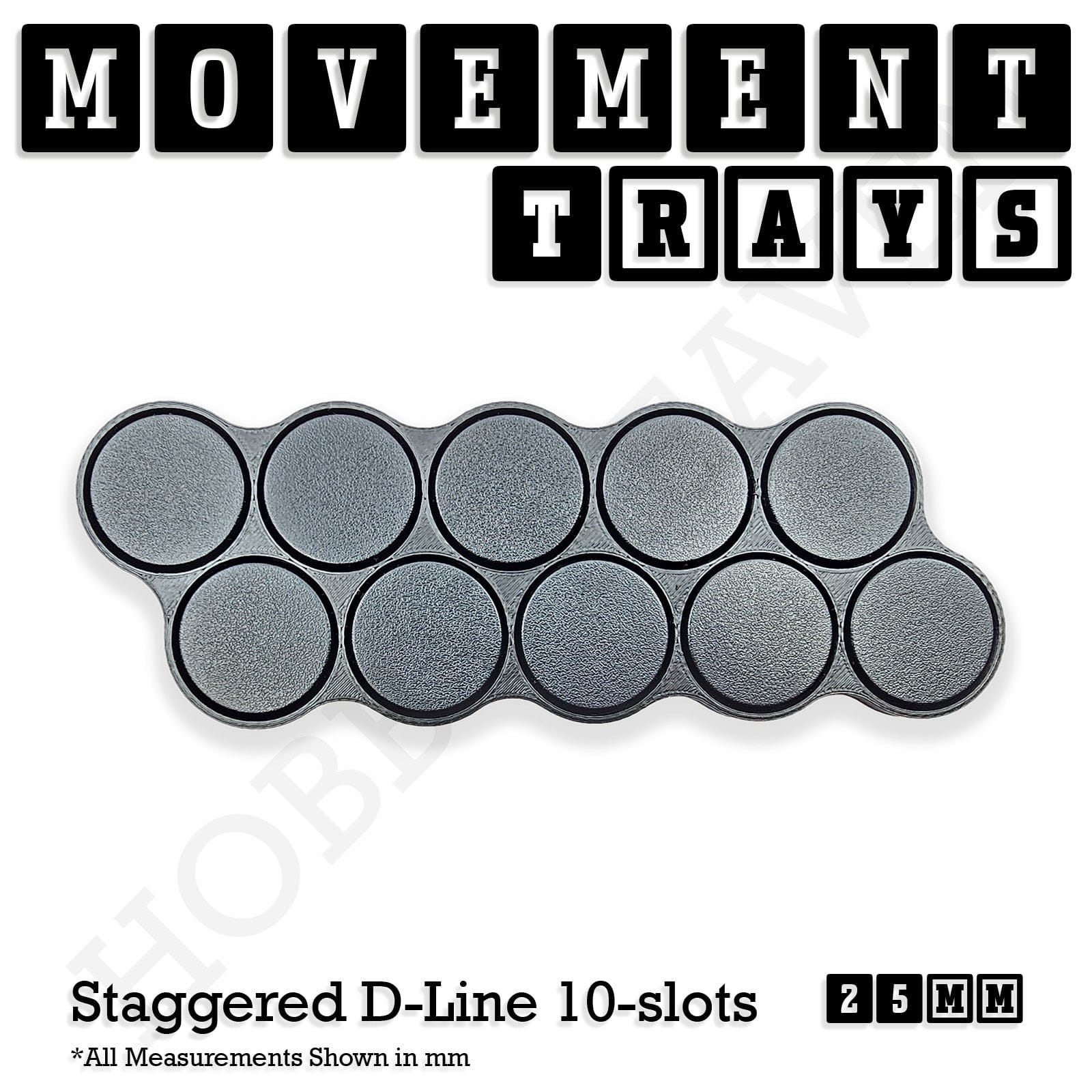 Movement Tray 25mm Movement Trays for Tabletop Games | Waargaming | Full Range