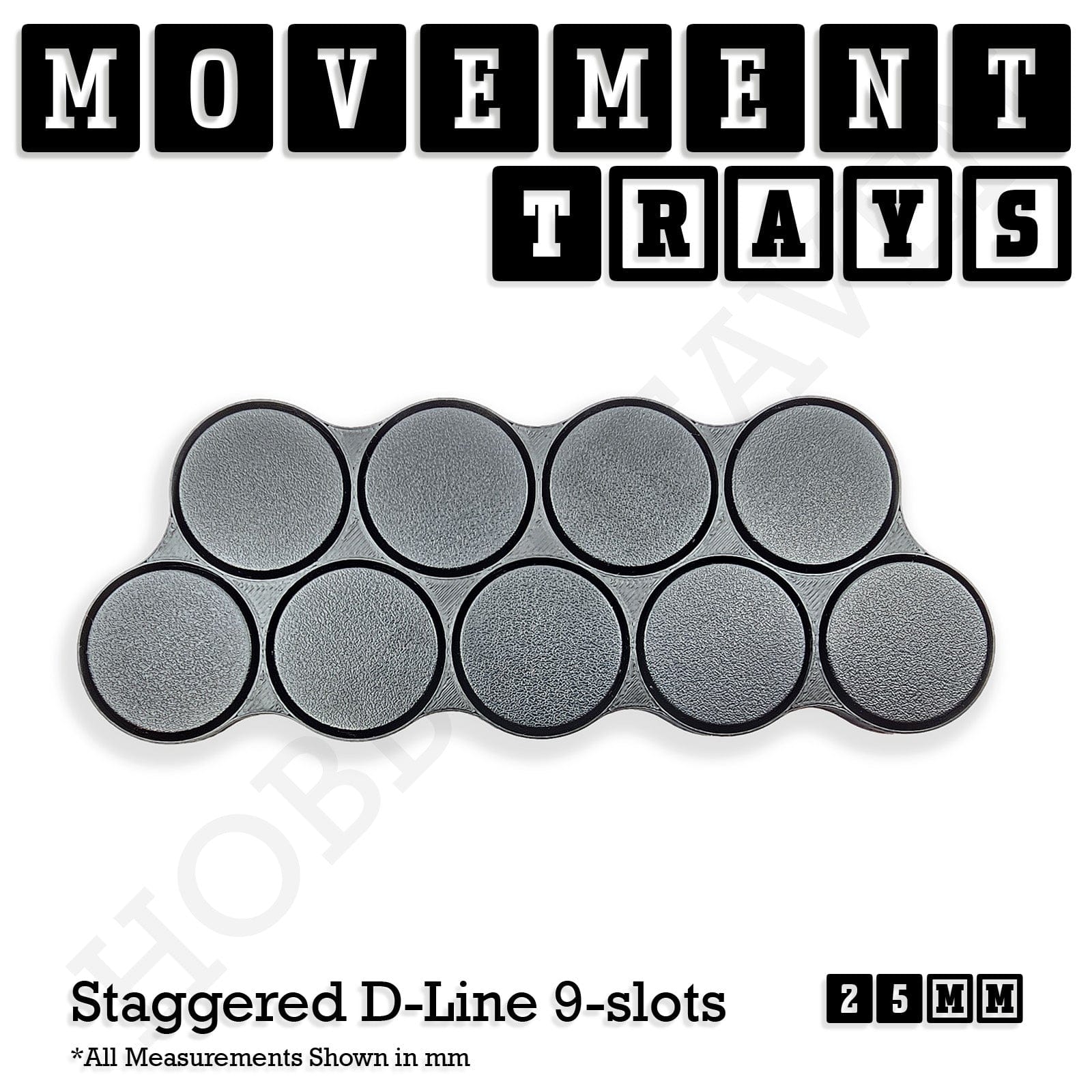 Movement Tray 25mm Movement Trays for Tabletop Games | Waargaming | Full Range